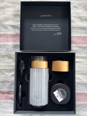 LumiVitae CellPower Hydrogen Water Bottle ~ Desert Gold Color ~ New with Box!